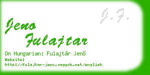 jeno fulajtar business card